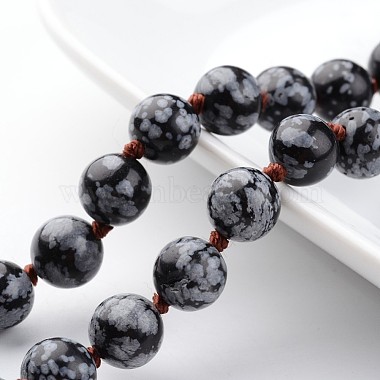 Natural Snowflake Obsidian Necklaces(X-NJEW-D264-15)-2
