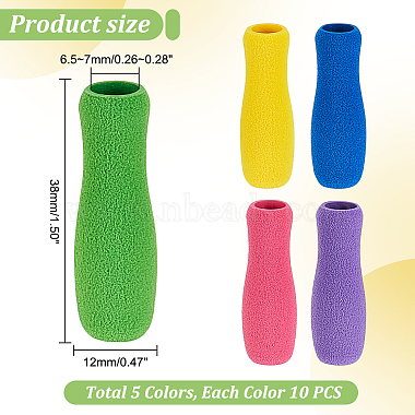 Ahadermaker 50 pièces 5 couleurs vase forme eva mousse crayon poignées(FIND-GA0003-43)-2