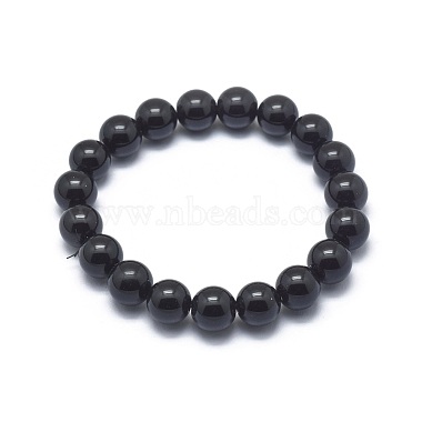 Synthetic Black Stone Bead Stretch Bracelets(BJEW-K212-A-032)-2