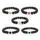 Natural Lava Rock & Dyed Agate Beaded Stretch Bracelets(BJEW-JB09178)-1