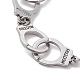 Alloy Handcuff with Freedom Link Chain Necklaces for Men Women(BJEW-JB10128-01)-3