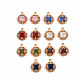 Rack Plating Brass Micro Pave Clear Cubic Zirconia Pendants(KK-T060-61-RS)-1