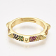 Adjustable Brass Micro Pave Cubic Zirconia Finger Rings(RJEW-S044-023)-2