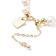 Bracelet en perles de perles naturelles avec mot porte-bonheur en laiton pour femme(BJEW-JB08165-02)-6