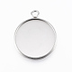 304 Stainless Steel Pendant Cabochon Settings(STAS-E146-18P-20mm)-1