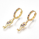 Brass Cubic Zirconia Dangle Hoop Earrings(EJEW-S201-128)-1