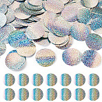 150Pcs PVC Paillette/Sequin Links, Flat Round, Silver, 52x0.3mm, Hole: 1.8mm(PVC-TA0001-07A)