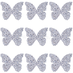 Resin Rhinestone Hotfix Rhinestone Iron on/Sew on Cloth Patches, Clear, Butterfly, 40x51x1.5mm(DIY-WH20063-030G)