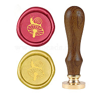 DIY Wood Wax Seal Stamp, Animal Pattern, 83x22mm, Head: 7.5mm, Stamps: 25x14.5mm(AJEW-WH0131-328)