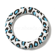 Silicone Beads, Ring, Sky Blue, 65x10mm, Hole: 3mm(SIL-Z010-04R)