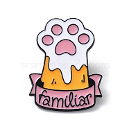 Kawaii Cute Pink Cat's Claw Pet Theme Enamel Pins, Black Alloy Badge for Women, Paw Print, 30x23x1mm(JEWB-Q038-01A)
