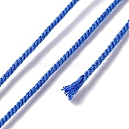 Polyester Twisted Cord, Round, for DIY Jewelry Making, Royal Blue, 1mm, about 49.21 Yards(45m)/Roll(OCOR-G015-01A-07)