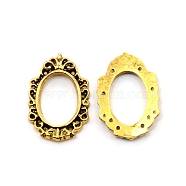 Alloy Nail Alloy Photo Frame Design, 3D Retro Hollow Nail Art Decoration Patch, Oval, Antique Golden, 14.5x9.5x1.5mm(MRMJ-WH0080-02AG)