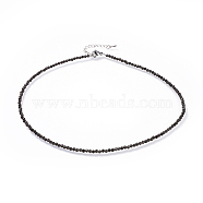 Natural Obsidian Beaded Necklaces, with 304 Stainless Steel Lobster Claw Clasps and Brass Extender Chains, Faceted, 15.8 inch(40.2cm)(NJEW-JN02492-09)