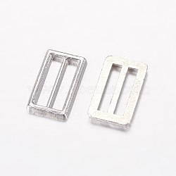 Alloy Buckles, Rectangle, Platinum, 10x6x1mm(PALLOY-E446-11P)