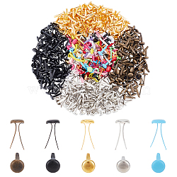 Elite 500Pcs 5 Style Iron Purse Handbag Feet Cone Studs, Spike Nailheads Brad, Mixed Color, 1.65x0.8cm, 100pcs/style(FIND-PH0017-26)