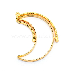 Alloy Open Back Bezel Pendants(rotatable), For DIY Epoxy Resin, Pressed Flower Jewelry, Moon, Cadmium Free & Lead Free, Golden, 44x35x3.5mm, Hole: 1.5mm(PALLOY-WH0076-58G-RS)