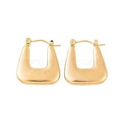 Ion Plating(IP) 304 Stainless Steel Hoop Earrings for Women, Trapezoid, Real 18K Gold Plated, 22x4mm(EJEW-P279-20G)