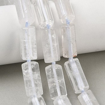 Natural Quartz Crystal Beads Strands, Rock Crystal, Faceted, Column, 22~23x11~11.5x10~10.5mm, Hole: 1.2mm, about 16pcs/strand, 16.02~16.10''(40.7~40.9cm)