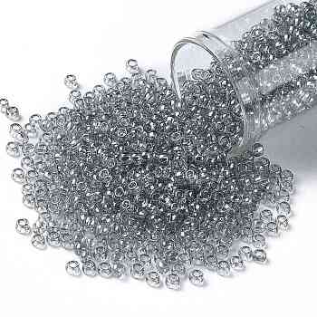 TOHO Round Seed Beads, Japanese Seed Beads, (112) Transparent Luster Black Diamond, 8/0, 3mm, Hole: 1mm, about 10000pcs/pound