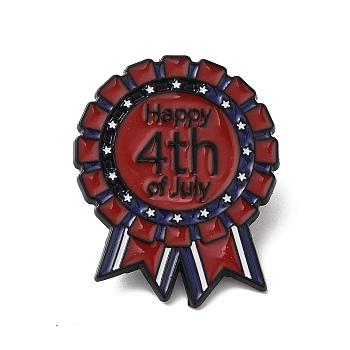 4th Of July Badge Enamel Pins, Independence Day Zinc Alloy Brooch, for Backpack Clothes, Badge, 30.5x24x1.3mm