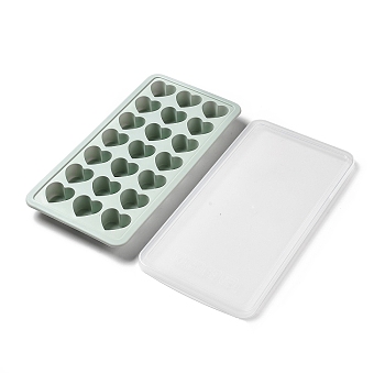 Ice Cube Trays, Food Grade Silicone Ice Cube Molds, with Lids, For Whiskey, Cocktail, Beverages, Heart, 272x132x21.5mm, Inner Diameter: 31.5x34mm