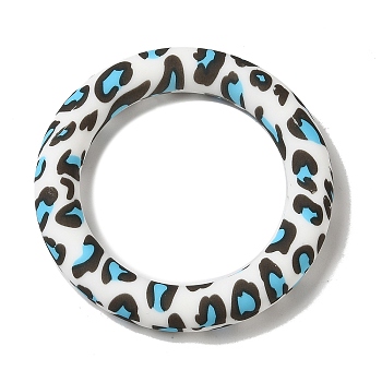 Silicone Beads, Ring, Sky Blue, 65x10mm, Hole: 3mm