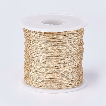 Polyester Metallic Thread, Gold, 1mm, about 100m/roll(109.36yards/roll)