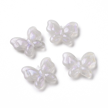 Opaque Acrylic Beads, Glitter Beads, Butterfly, Light Grey, 17x20x5.5mm, Hole: 1.6mm, about 415pcs/500g