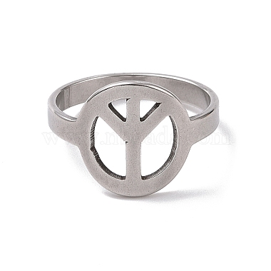 201 Stainless Steel Peace Sign Finger Ring(RJEW-J051-43P)-2