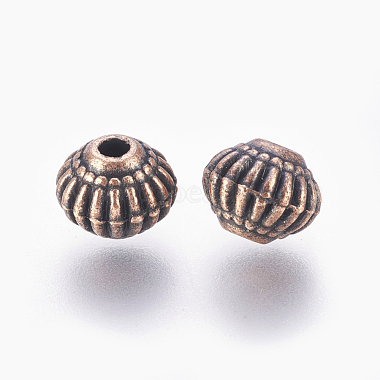 perles en alliage de toupies de style tibétain(X-TIBEB-7692-R-NR)-2