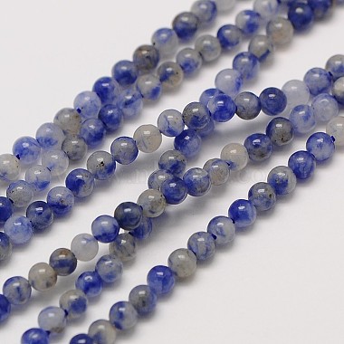 2mm Round Blue Spot Stone Beads