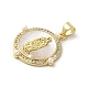 Brass Pave Shell Pendants(KK-I708-16L-G)-2