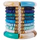 10Pcs 10 Style Handmade Polymer Clay Heishi Beaded Stretch Bracelets Set with Heart(BJEW-SW00036-03)-1