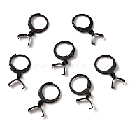 304 Stainless Steel Leverback Earring Finding, with Ice Pick Pinch Bails, Electrophoresis Black, 22mm, Pin: 0.65x0.8mm and 0.6mm(STAS-WH0022-87EB)