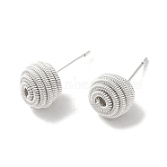Rack Plating Brass Stud Earrings for Women, Long-Lasting Plated, Silver, 10mm(EJEW-D112-02S)
