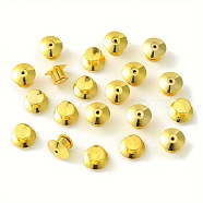 Alloy Locking Pin Backs, Locking Pin Keeper Clasp, Cone Shape, for Brooch Making, Golden, 7x10mm, Hole: 0.8mm(JEWB-YW0001-03G)