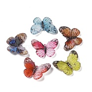 Transparent Acrylic Pendants, Butterfly, Mixed Color, 31x41x4mm, Hole: 1.2mm(X-MACR-K358-36B)