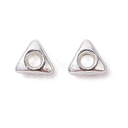 Alloy Triangular Beads, Long-Lasting Plated,, Silver, 3x3.5x1.5mm, Hole: 1mm(FIND-B029-02S)