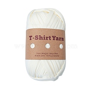 Polyester Cloth Yarn, For Hand Knitting Thick Thread, Crochet Cloth Yarn, White, 20mm, about 32.81 Yards(30m)/Skein(PW-WG96103-03)