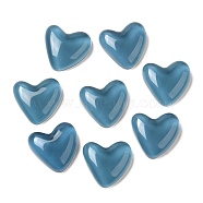 Translucent Resin Cabochons, Heart, Steel Blue, 24x25.5x8mm(CRES-M019-01H)