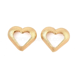 Brass Bead Frame, Heart, Real 18K Gold Plated, 22x25x6mm, Hole: 0.9mm(KK-L223-020G)