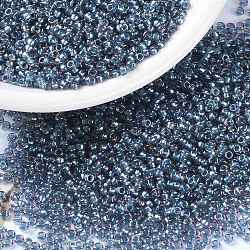 MIYUKI Round Rocailles Beads, Japanese Seed Beads, (RR3747) Fancy Lined Anchor Grey, 15/0, 1.5mm, Hole: 0.7mm, about 27777pcs/50g(SEED-X0056-RR3747)