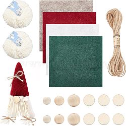 Nbeads DIY Doll Making Kits, Including Wool Embroidery Fabric, Jute Cord, Natural Wood Beads & Cabochons, Wool & Polyacrylonitrile Yarn, Mixed Color, Wool Embroidery Fabric: 150x150x1mm, 4pcs/bag(DIY-NB0006-82)