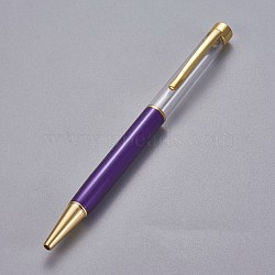 Creative Empty Tube Ballpoint Pens, with Black Ink Pen Refill Inside, for DIY Glitter Epoxy Resin Crystal Ballpoint Pen Herbarium Pen Making, Golden, Indigo, 140x10mm(AJEW-L076-A19)