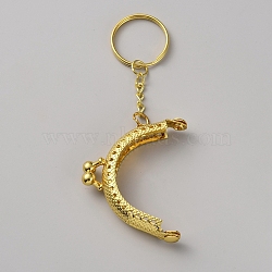 Iron Bag Kiss Lock Frames with Key Rings, Golden, 105mm(KEYC-WH20022-011G)