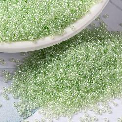 MIYUKI Round Rocailles Beads, Japanese Seed Beads, 15/0, (RR371) Pale Moss Green Luster, 1.5mm, Hole: 0.7mm, about 5555pcs/10g(X-SEED-G009-RR0371)