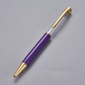 Creative Empty Tube Ballpoint Pens, with Black Ink Pen Refill Inside, for DIY Glitter Epoxy Resin Crystal Ballpoint Pen Herbarium Pen Making, Golden, Indigo, 140x10mm