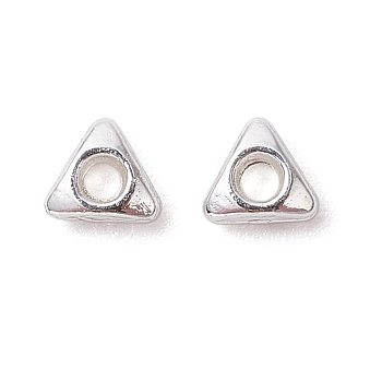 Alloy Triangular Beads, Long-Lasting Plated,, Silver, 3x3.5x1.5mm, Hole: 1mm