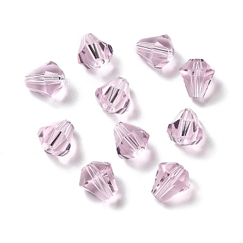 Glass Imitation Austrian Crystal Beads, Faceted, Diamond, Plum, 10x9mm, Hole: 1mm